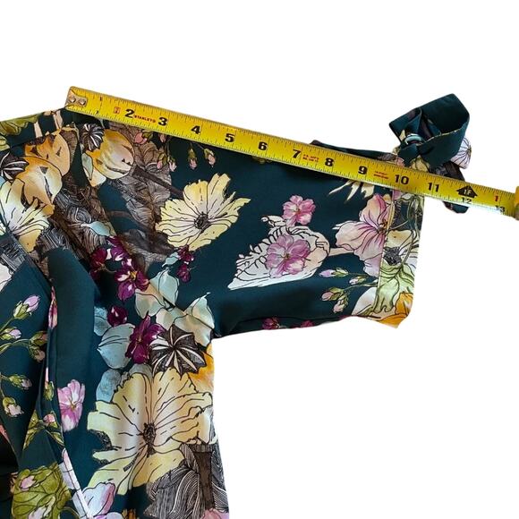 Aliyah Lace-Up Fit & Flare Romantic Floral Midi Dress Women’s XS - Picture 11 of 14